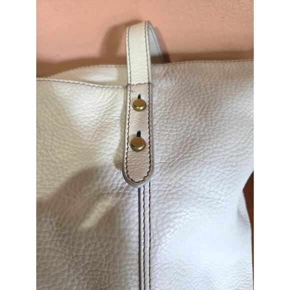Fossil Jenna Tote Shoulder Bag White Pebble Leather  Large In Size Super Nice! - Picture 4 of 11